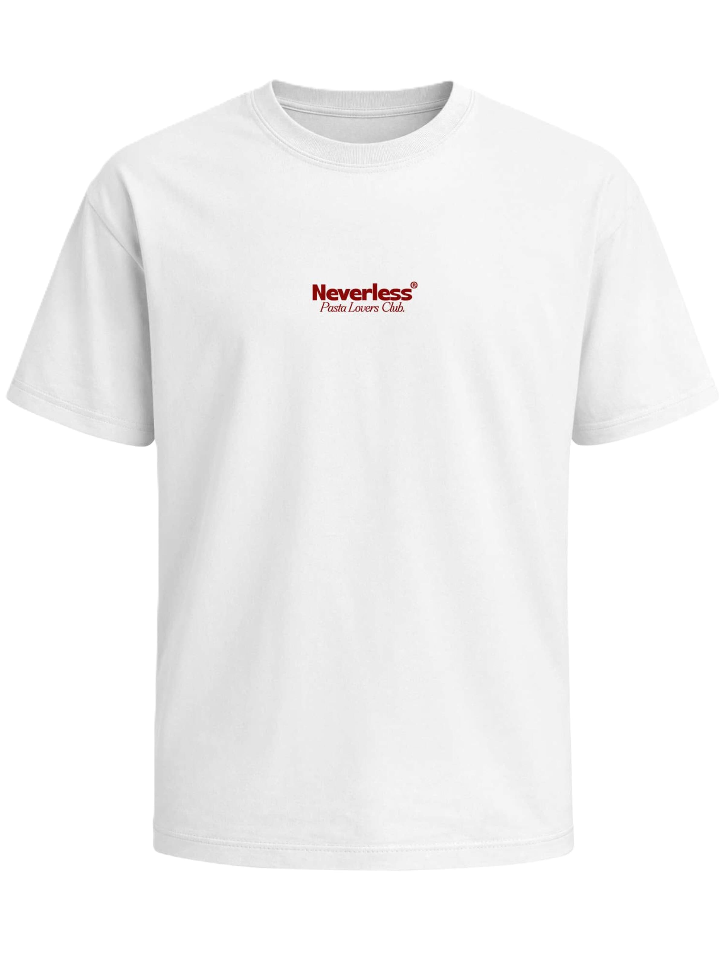 Neverless Shirt 'Pasta Lovers Club' in White: front