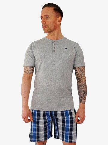 Pyjama court U.S. POLO ASSN. en gris : devant