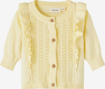 Lil ' Atelier Kids Knit Cardigan 'Hija' in Yellow: front