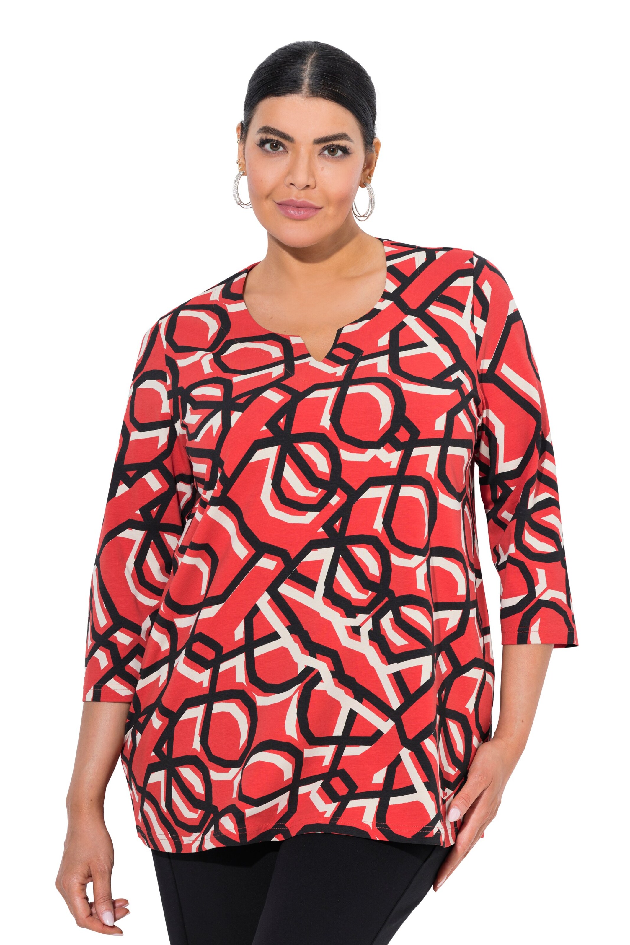 Ulla Popken Shirt in Rood: voorkant