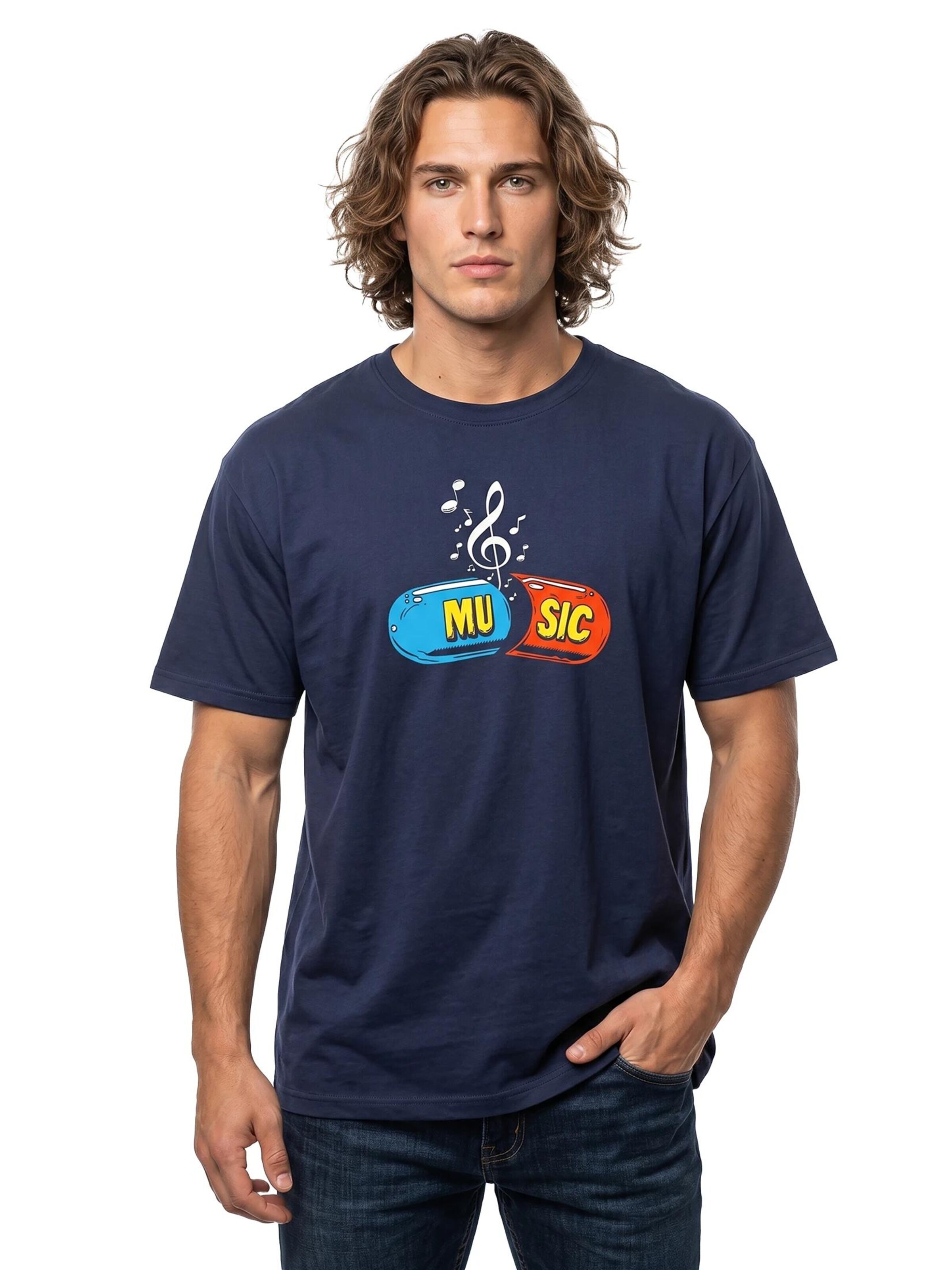 MAKAYA Shirt 'Music Pill' in Blue