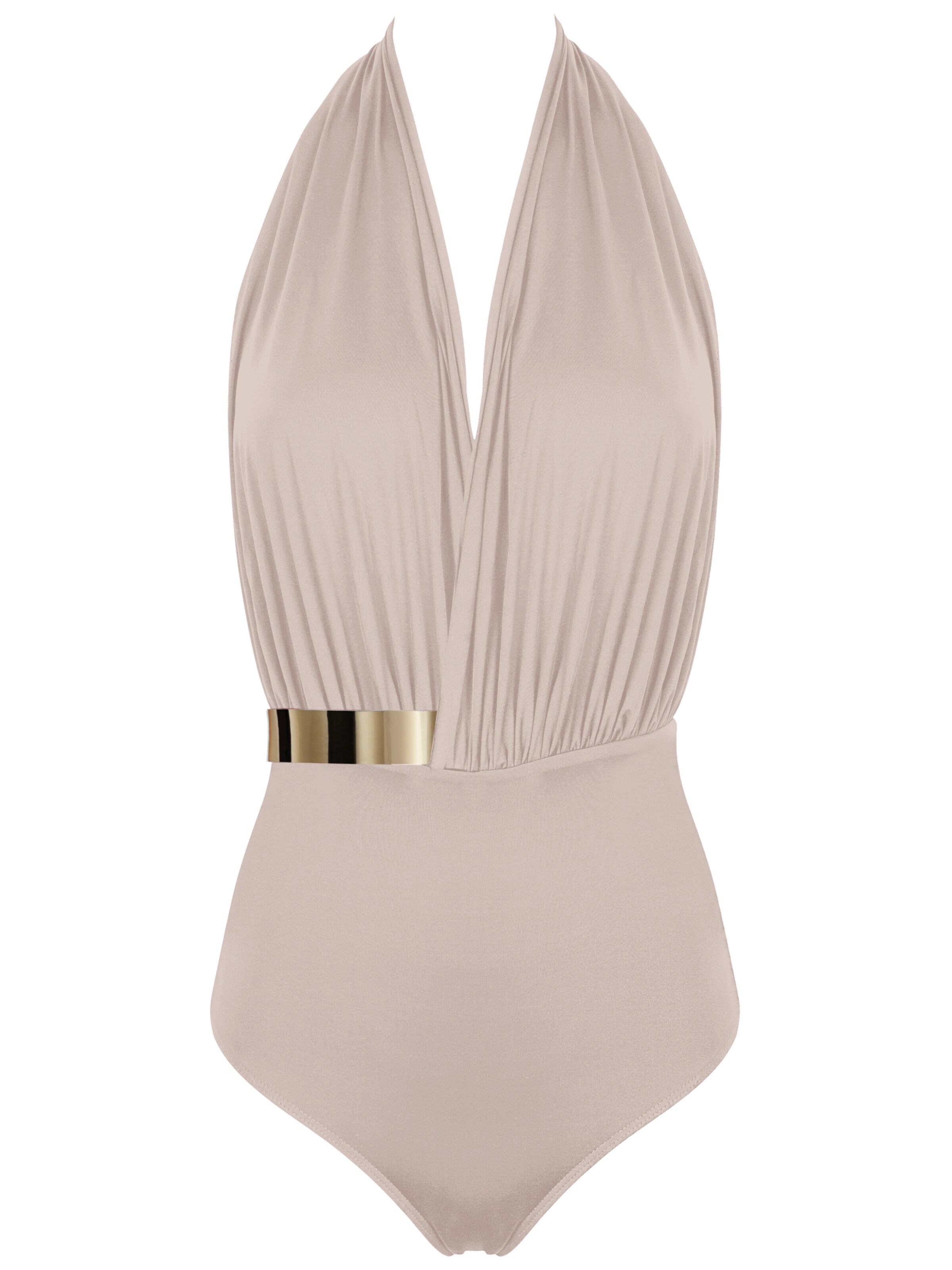 SEA ME SWIM High neck Badeanzug 'ST. TROPEZ Gold Edition'‌‌‌‌‌‌‌ in Beige