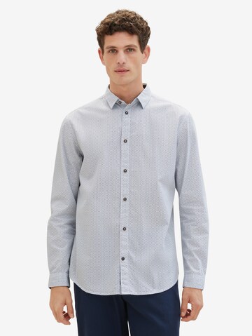 Coupe regular Chemise TOM TAILOR en bleu : devant