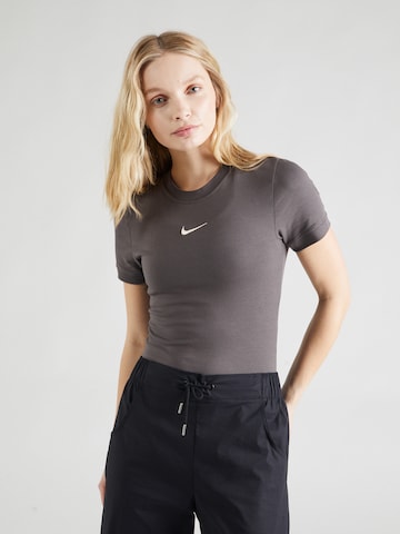 Nike Sportswear Блуза боди в сиво: отпред