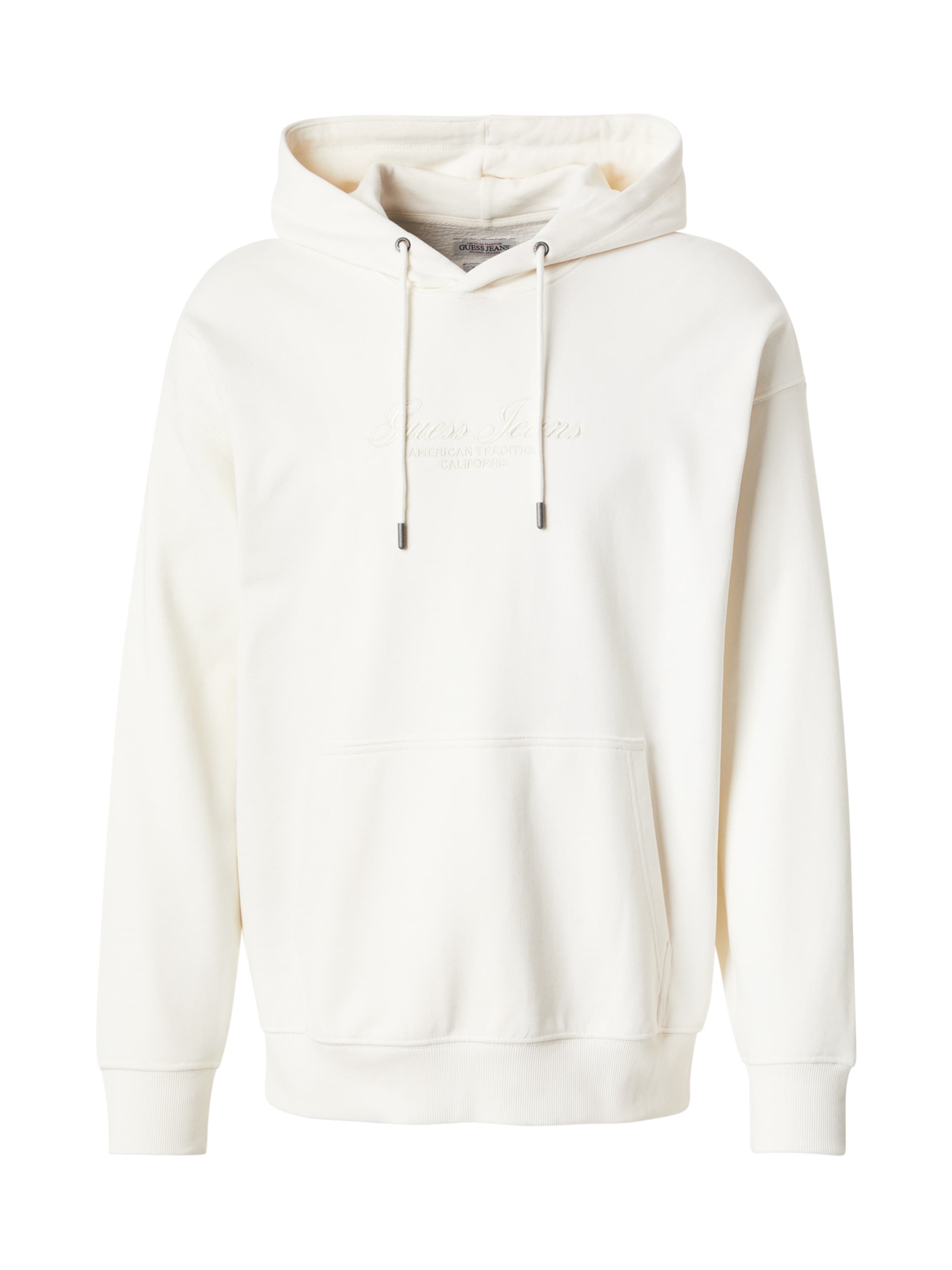 Sweat-shirt GUESS JEANS en blanc : devant