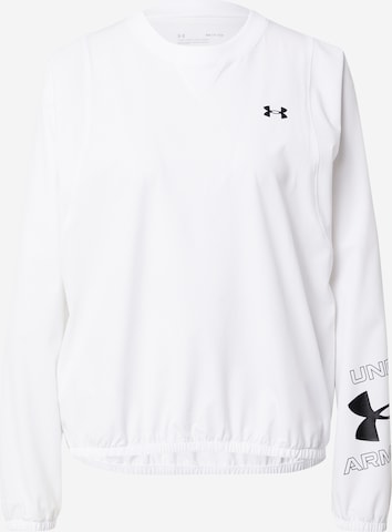 UNDER ARMOUR Sports sweatshirt in White: front