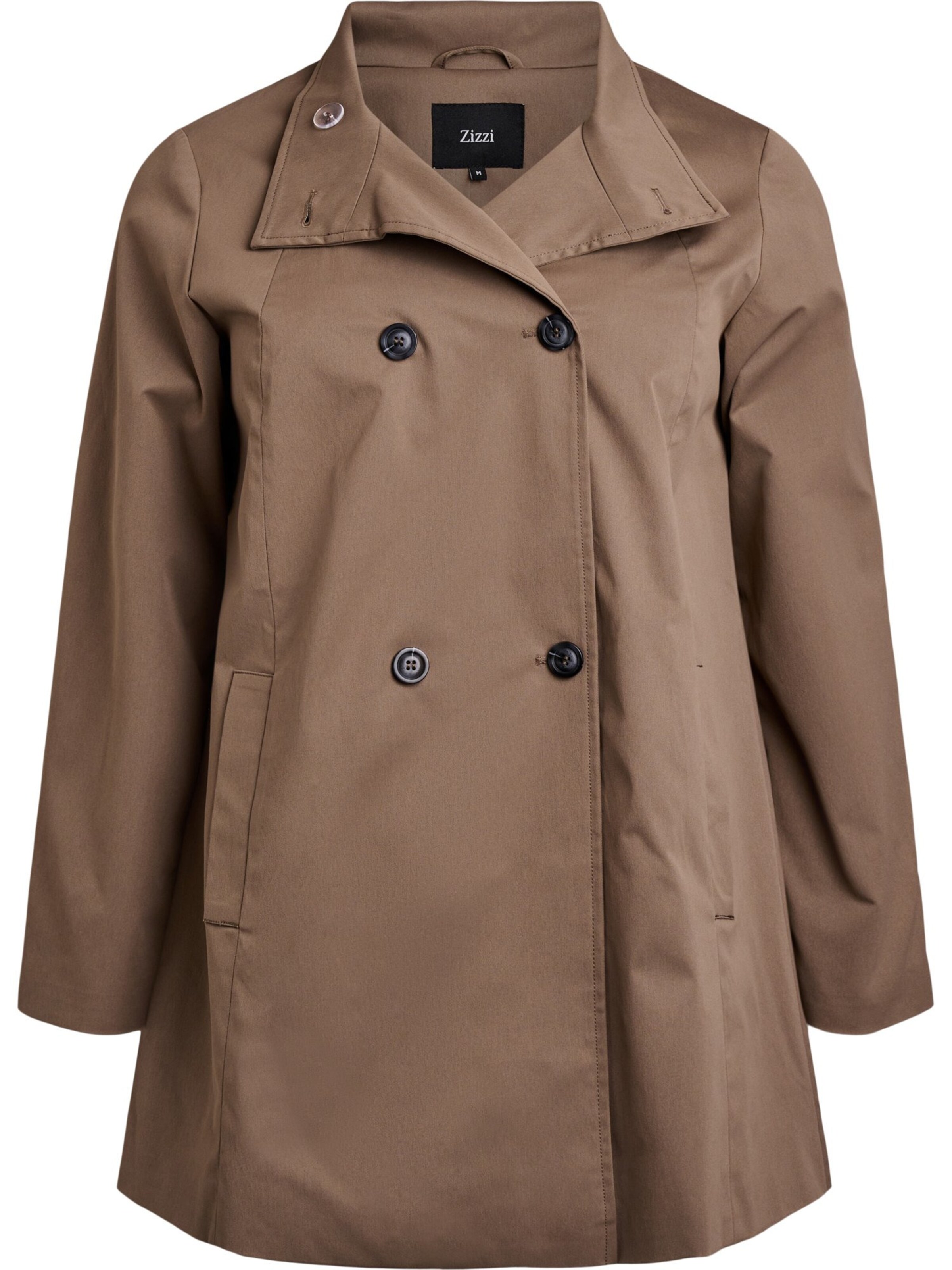 Zizzi Демисезонное пальто 'Cavalencia' в Коричневый: спереди