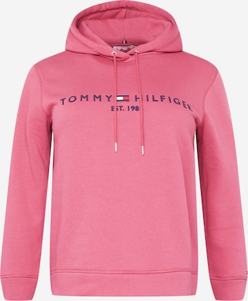 Sweat-shirt Tommy Hilfiger Curve en rose : devant