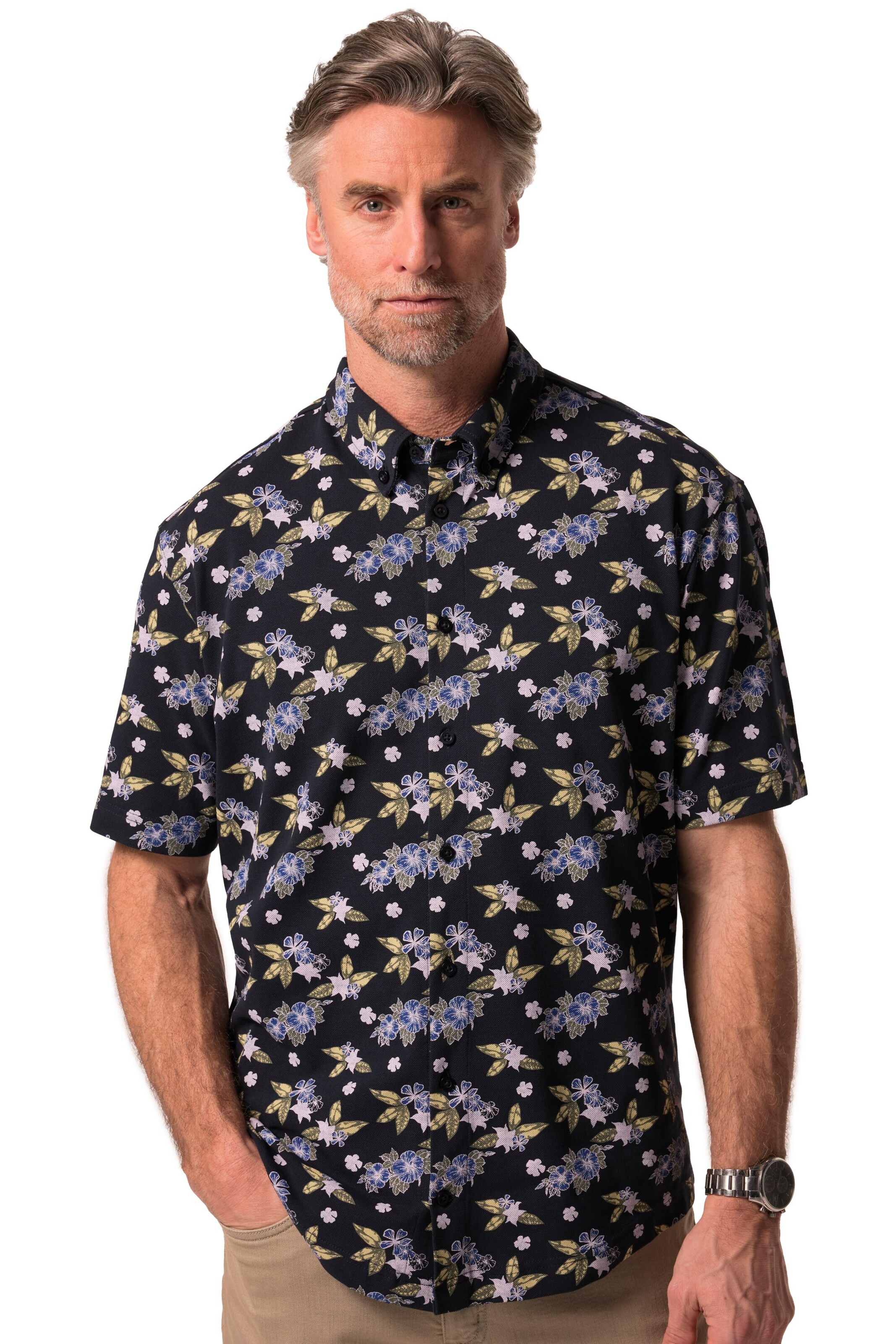 Boston Park Regular fit Overhemd in Blauw: voorkant