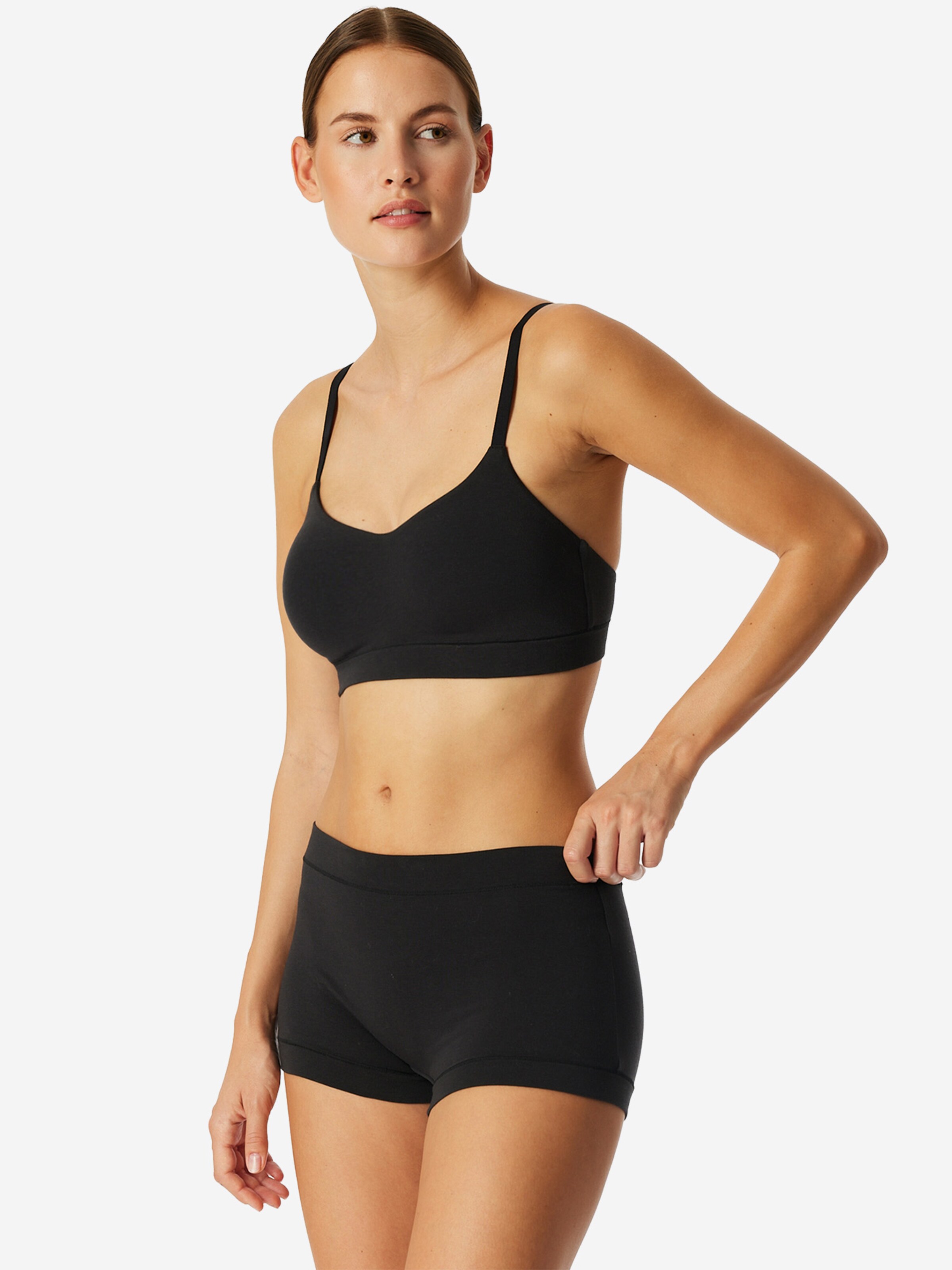 SCHIESSER Skinny Boyshorts ' Unique Cotton ' in Black