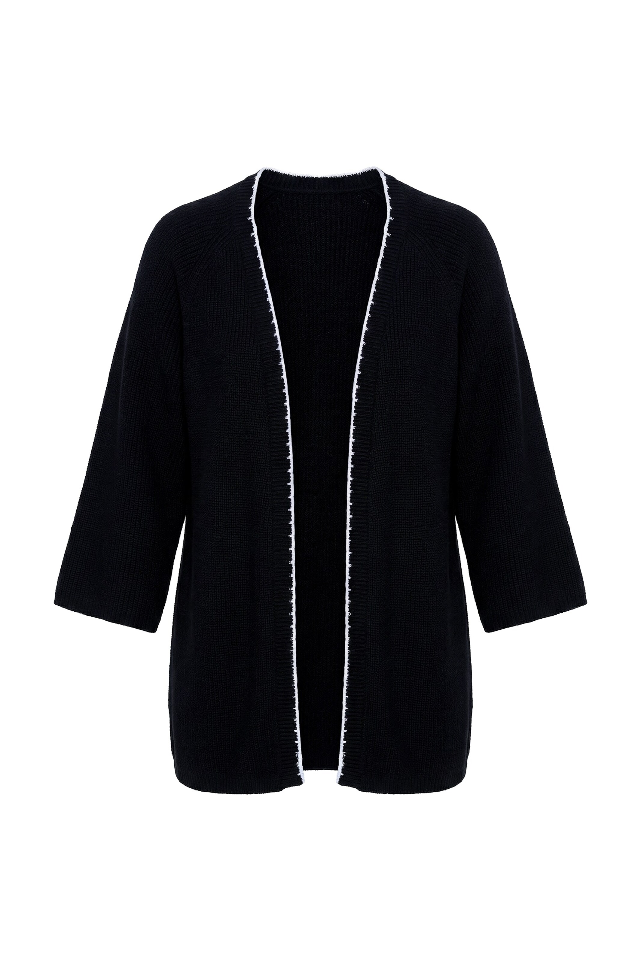 Ulla Popken Strickjacke in Schwarz: Vorderseite