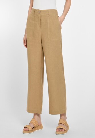 Wide Leg Pantalon Peter Hahn en beige : devant