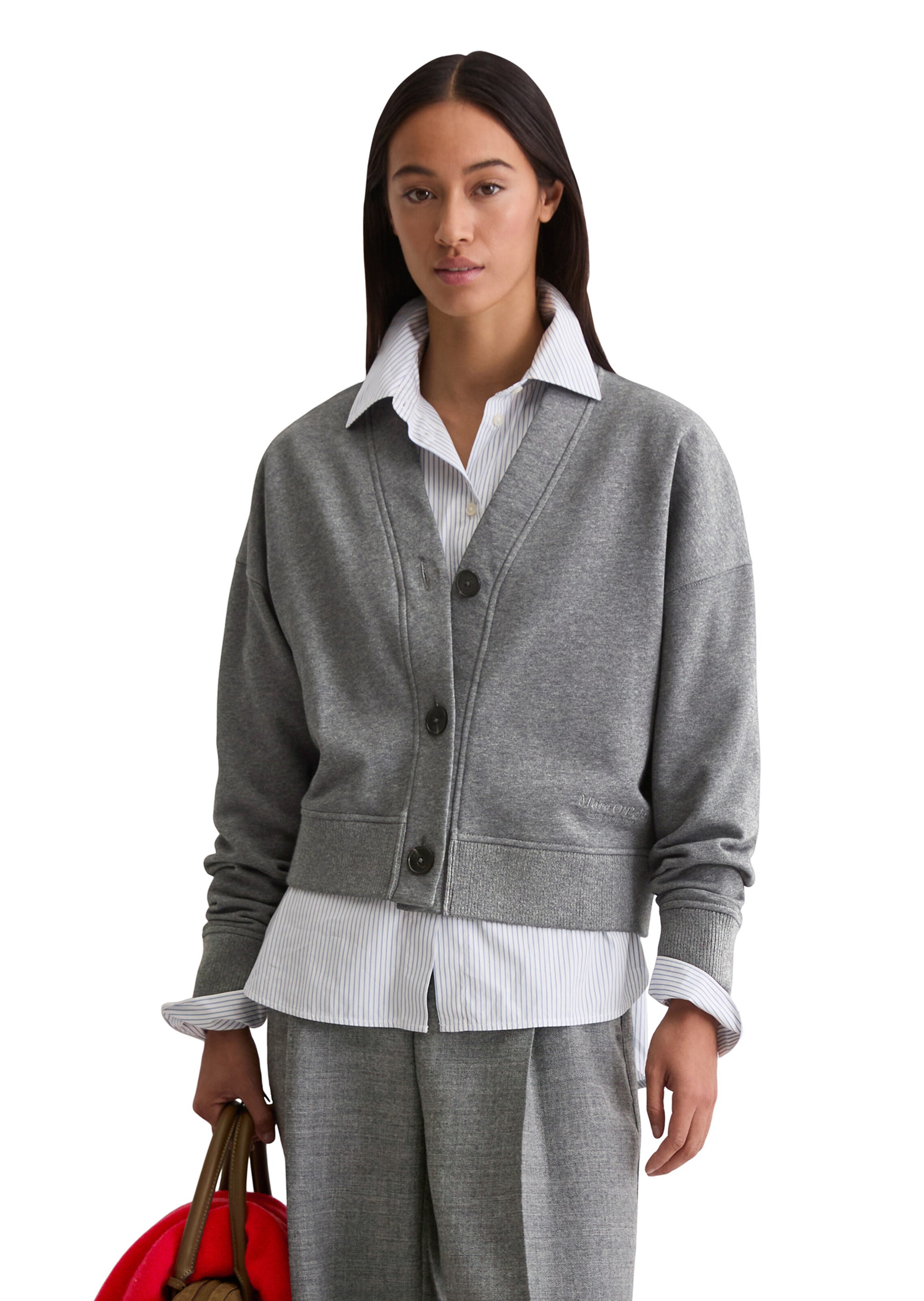 Marc O'Polo Sweatjacke in Grau: Vorderseite