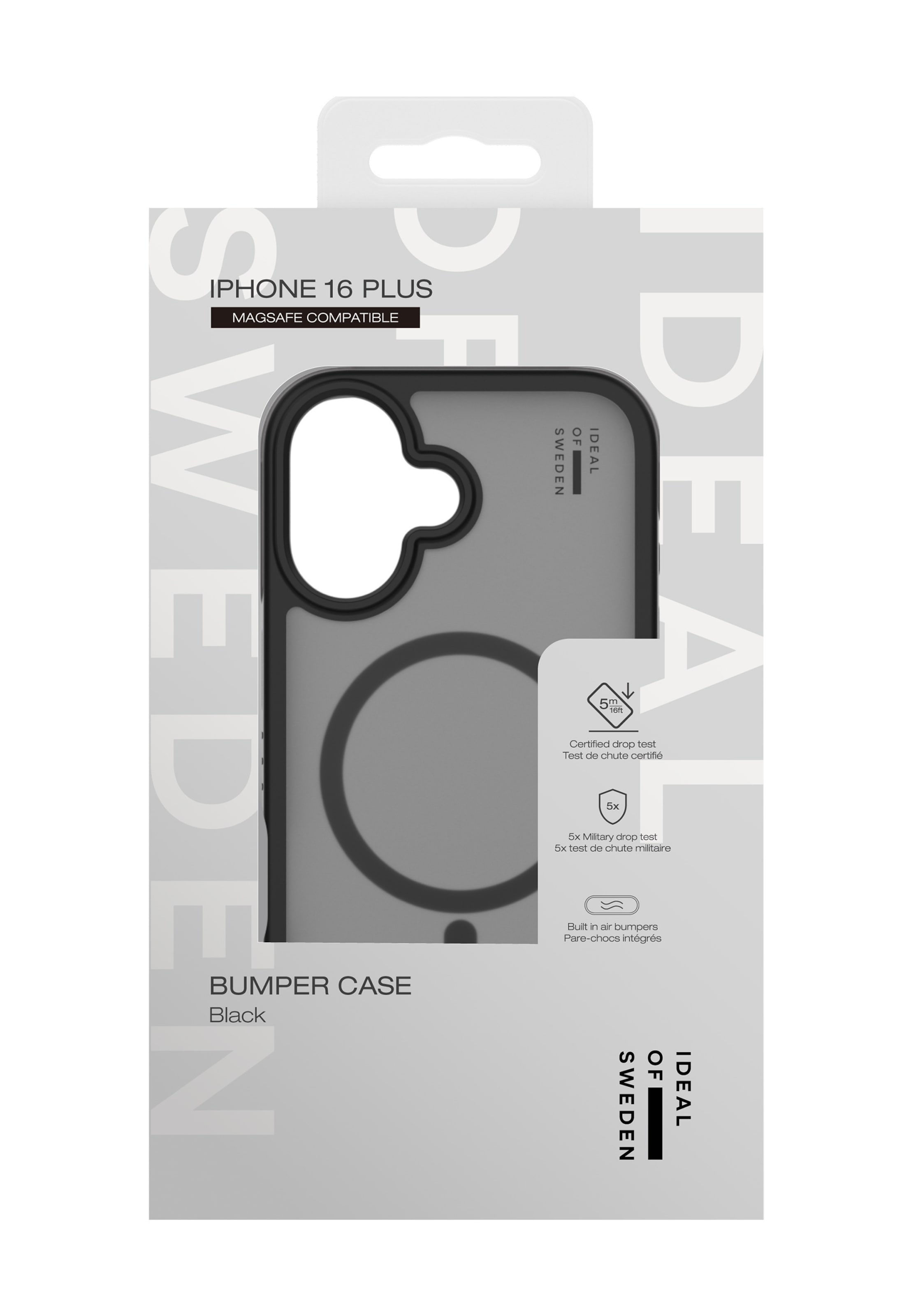 Custodia per smartphone 'iPhone 16 Plus' di iDeal of Sweden in nero