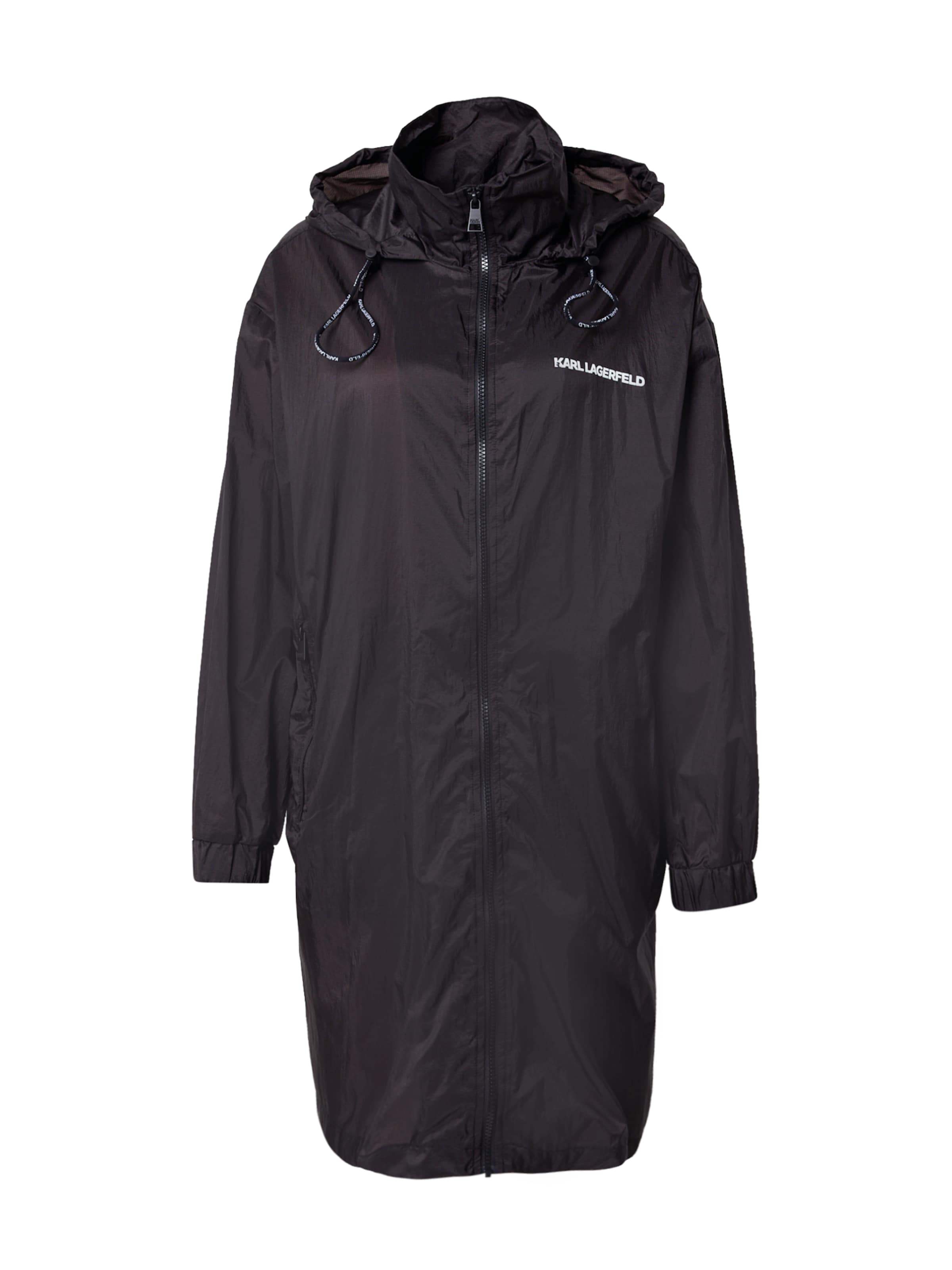 Karl Lagerfeld Φθινοπωρινό και ανοιξιάτικο μπουφάν σε μαύρο: μπροστά