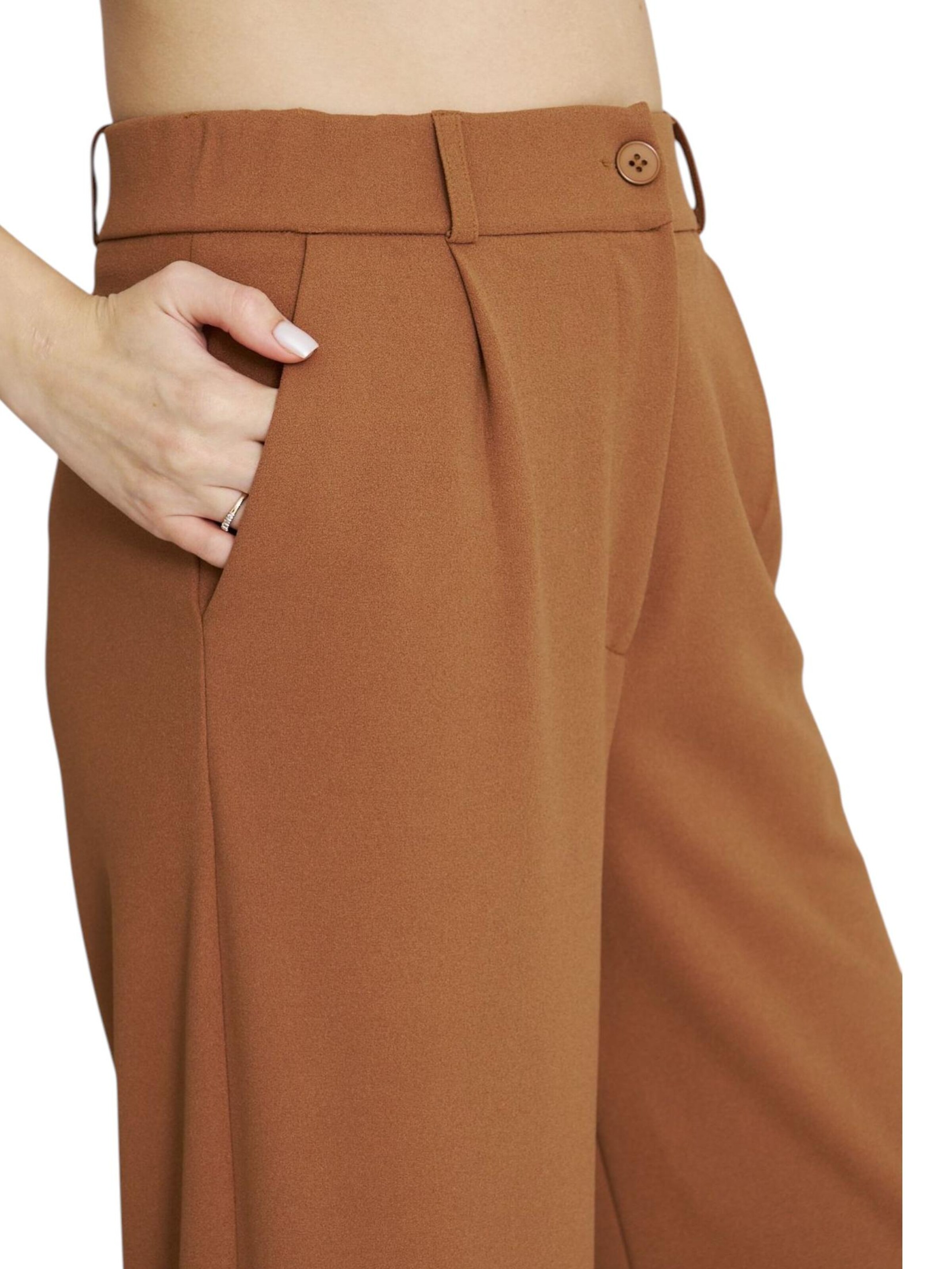 fashionshowcase Wide Leg Bukser med lægfolder 'Seyra' i brun