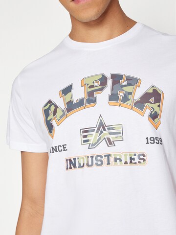 Maglietta 'College' di ALPHA INDUSTRIES in bianco