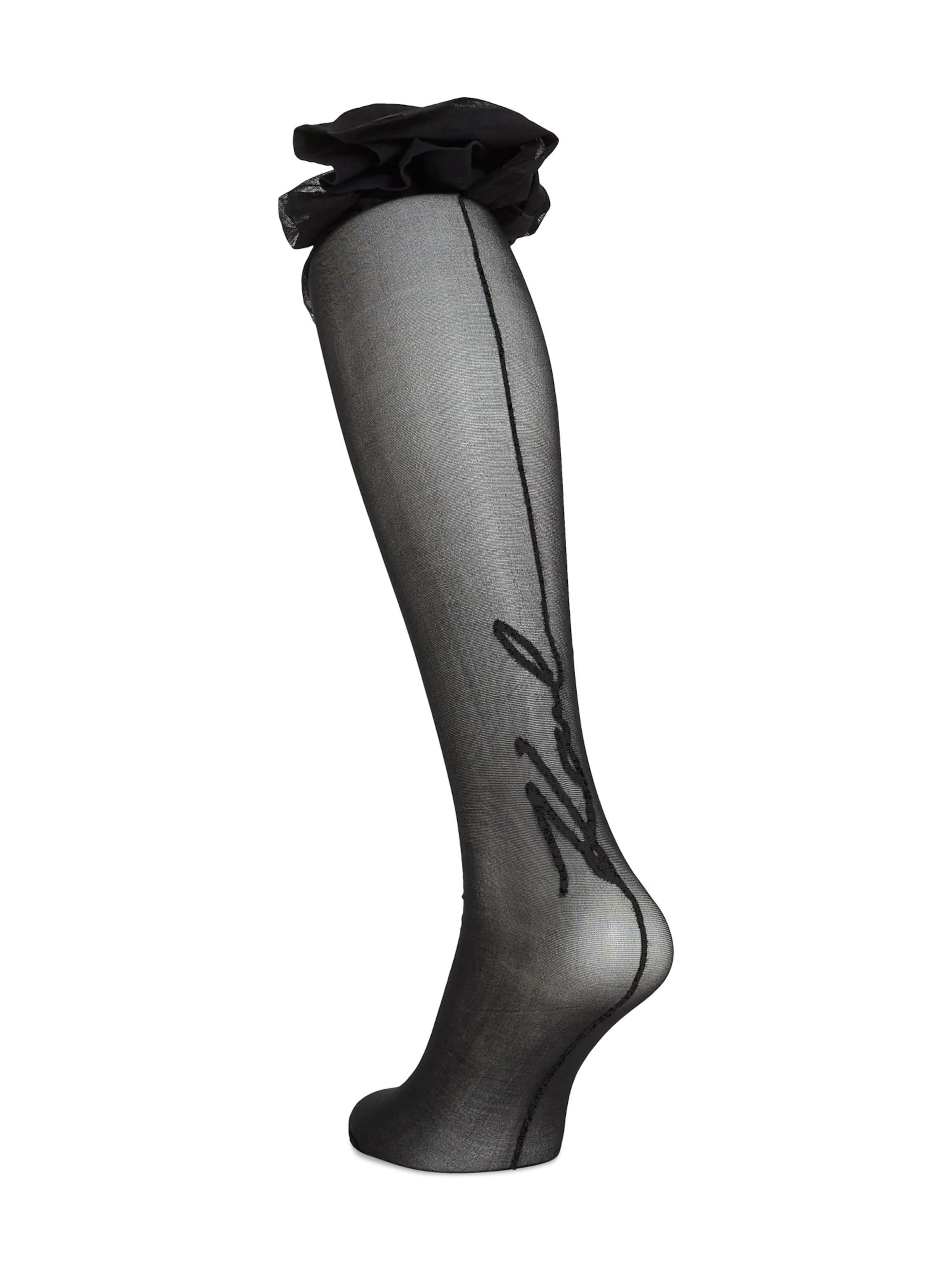 Karl Lagerfeld Κάλτσες ' Strumpfhose mit Signature-Naht ' σε μαύρο