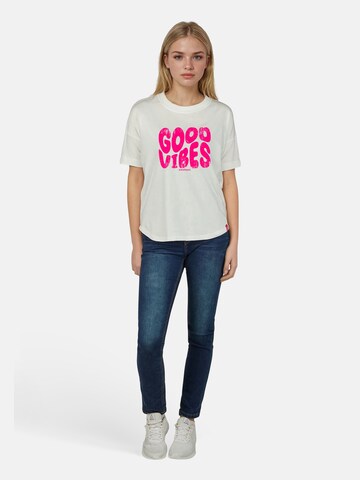 salzhaut Shirt 'LEEV - GOOD VIBES in Weiß