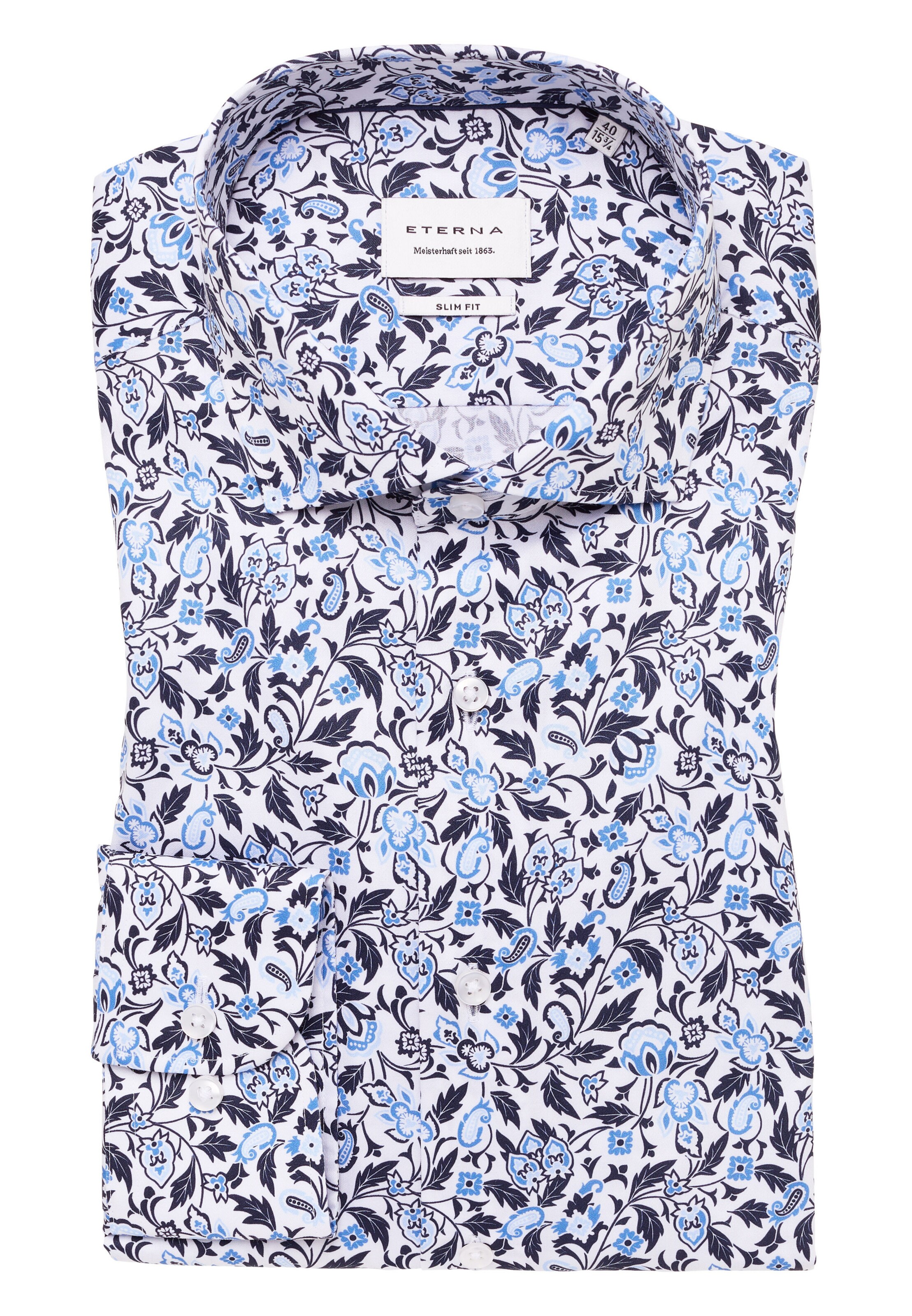 ETERNA Slim fit Button Up Shirt in Blue