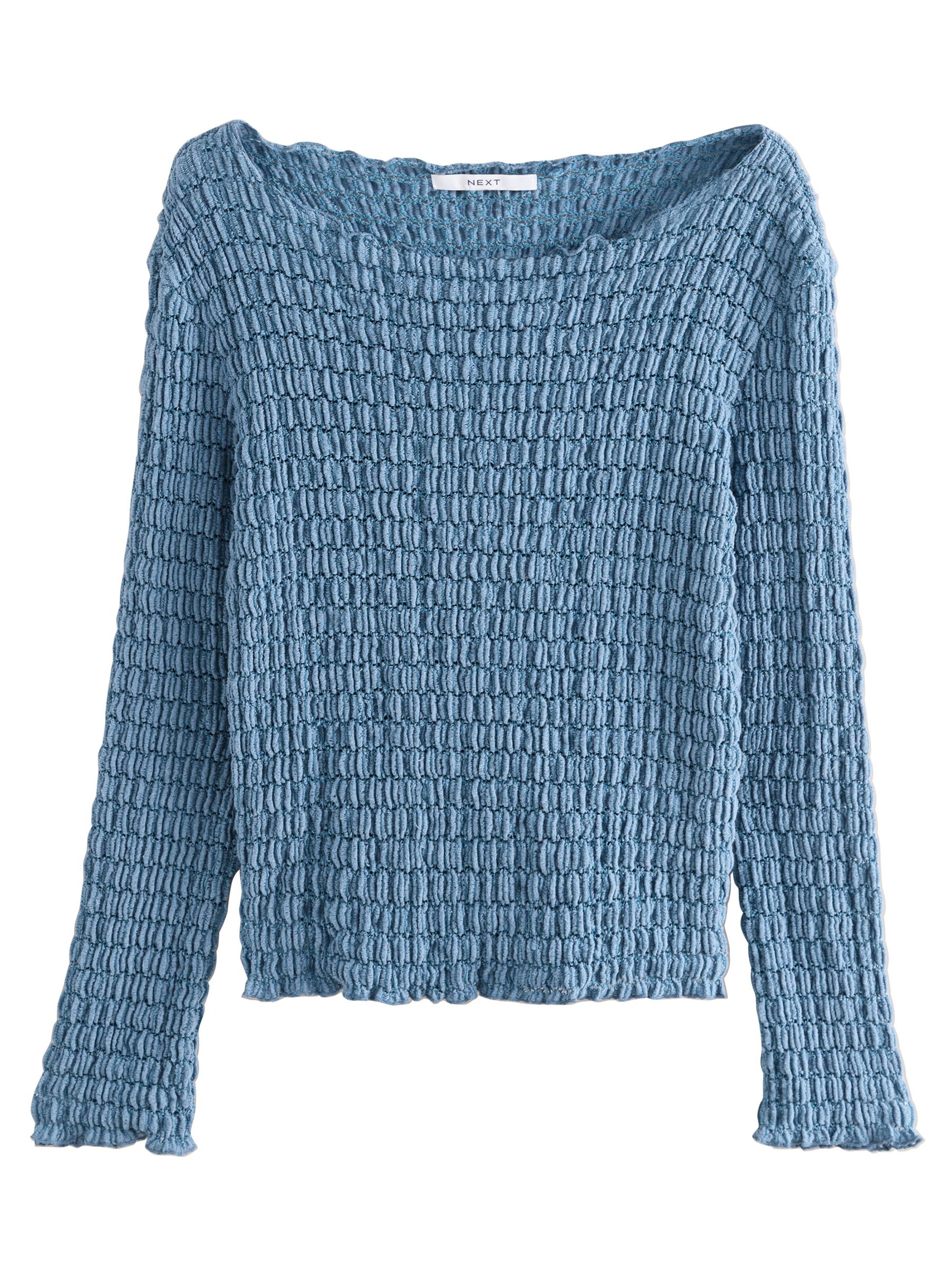 Next Pullover i blå: forside