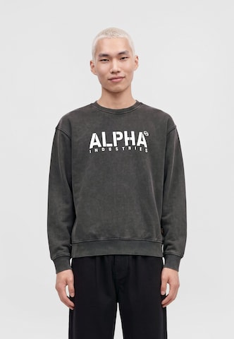 ALPHA INDUSTRIES Sweatshirt 'Stencil' in Black: front
