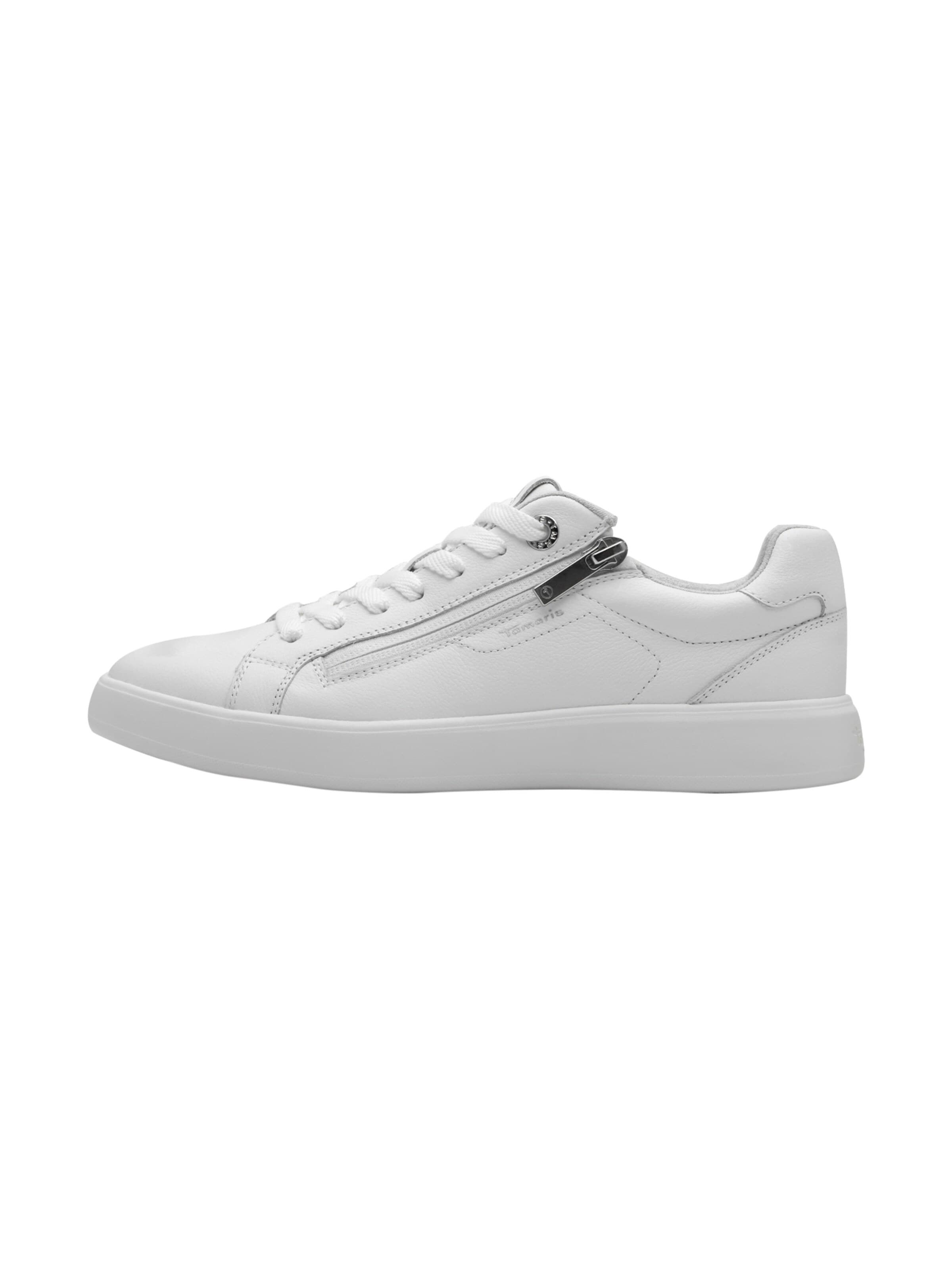 Tamaris - Calzado deportivo con cordones 'Leder-Sneaker' en blanco: frente