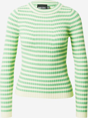 PIECES Sweter 'Crista' w kolorze zielony: przód