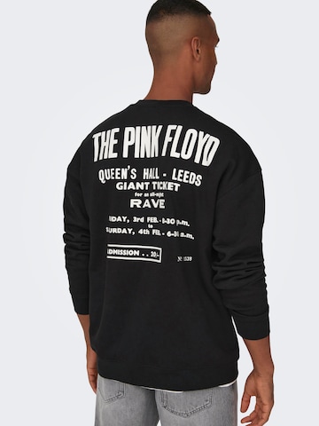 Only & Sons Sweatshirt 'PINK FLOYD' in Black