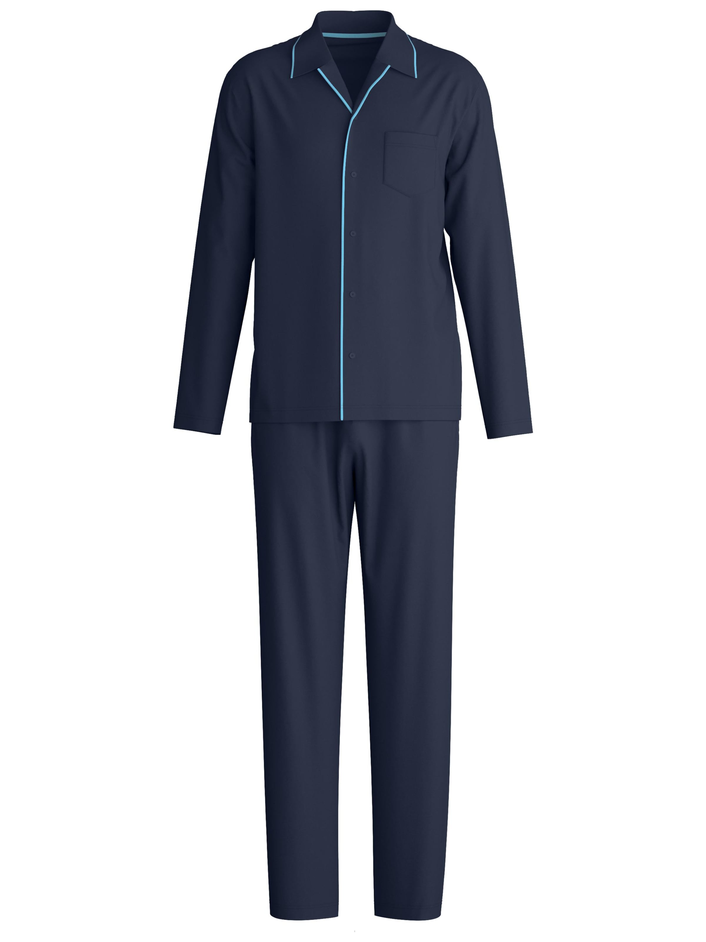 CALIDA Long Pajamas 'Relax Choice' in Blue: front