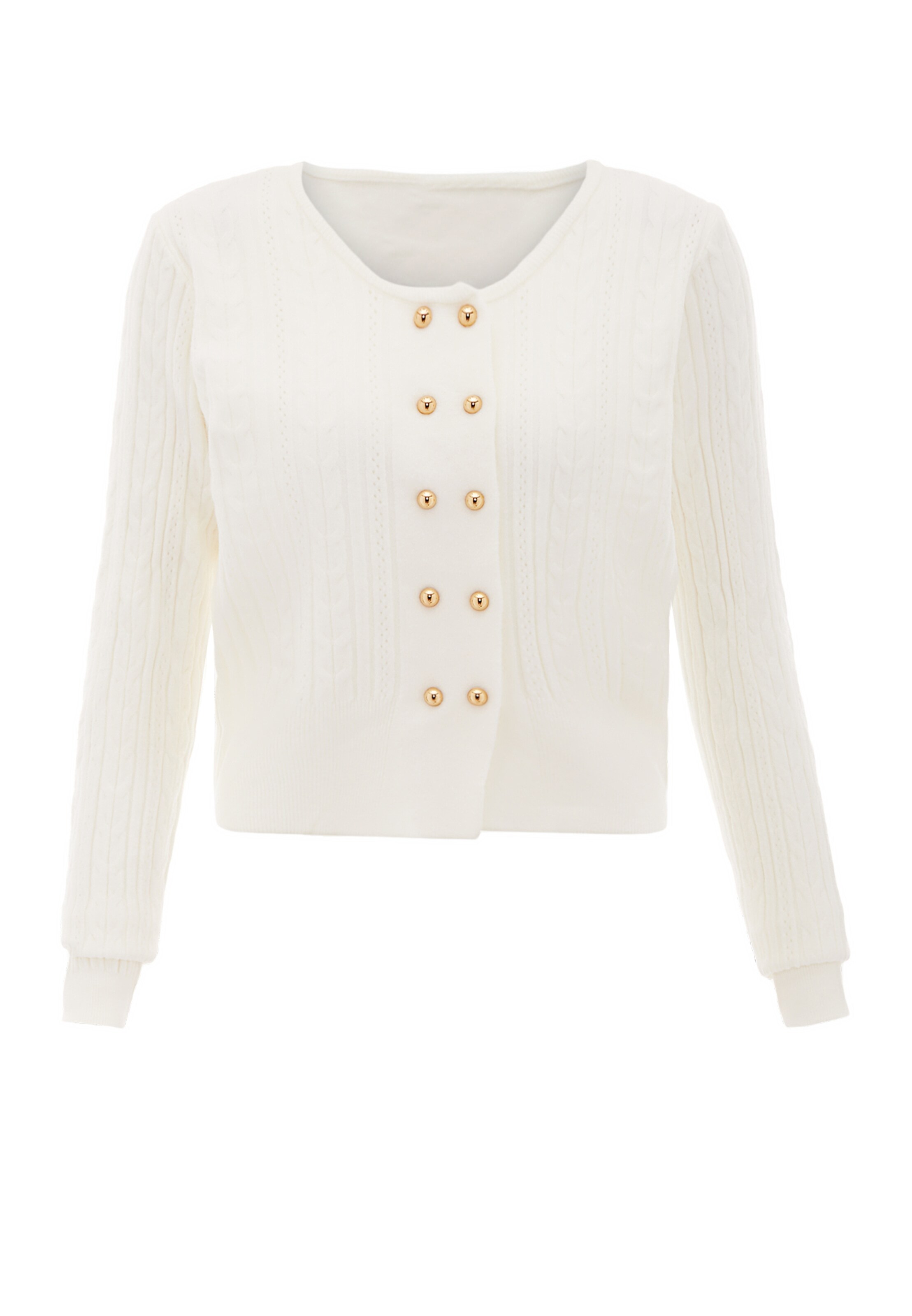 NAEMI Strickjacke in Weiß: Vorderseite