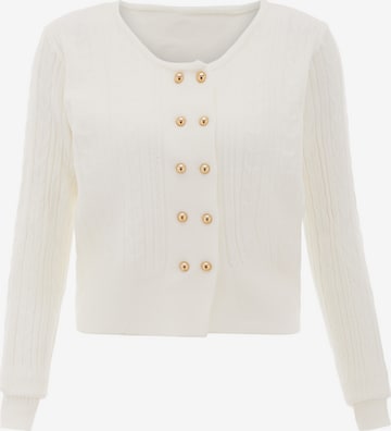 NAEMI Gebreid vest in Wit: voorkant