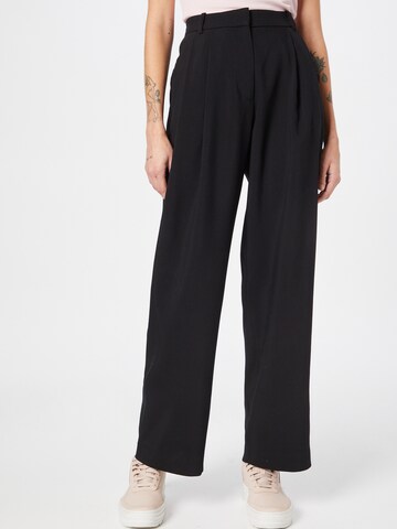 WEEKDAY Pleat-Front Pants in Black: front
