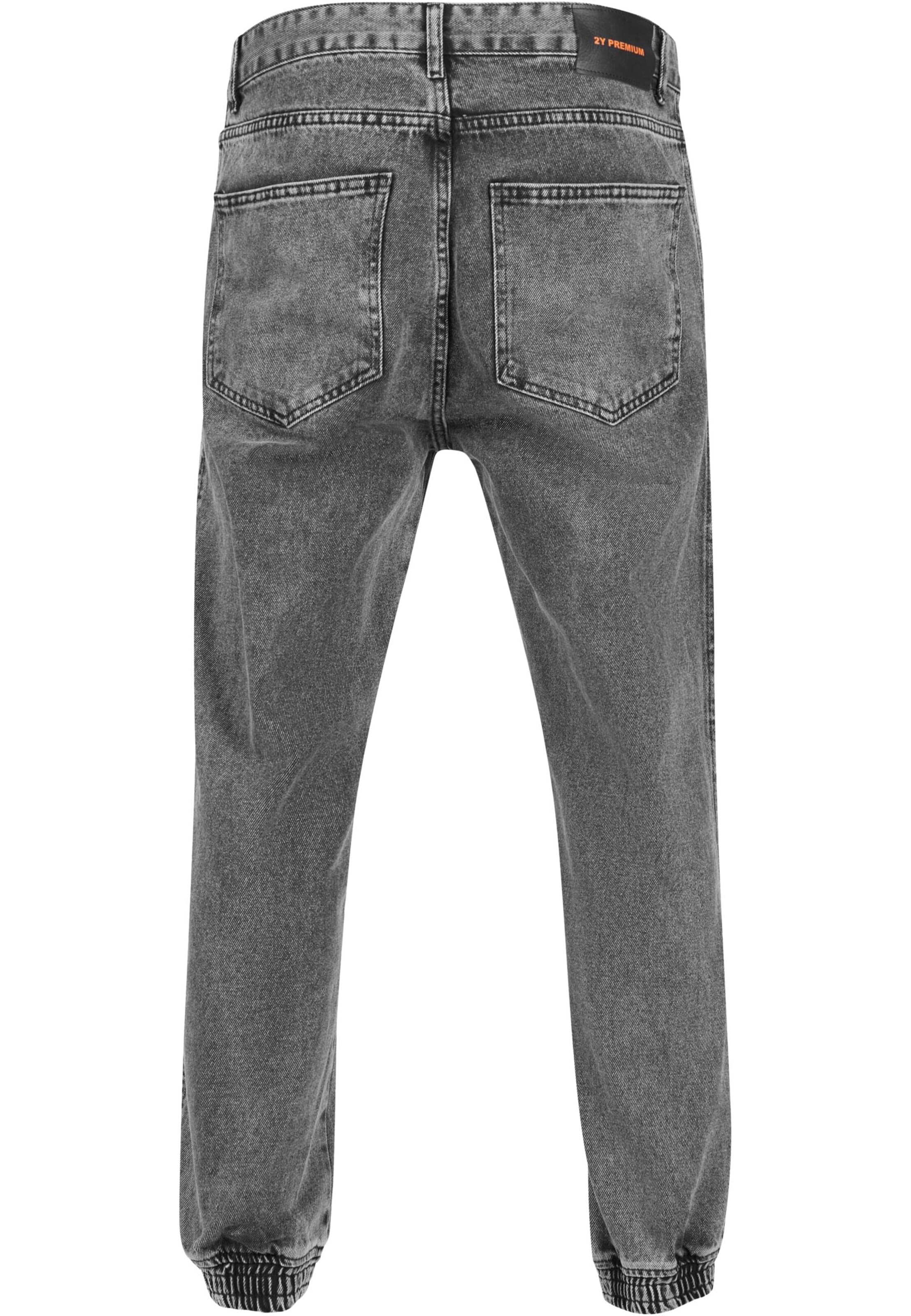 2Y Premium Tapered Jeans in Grau