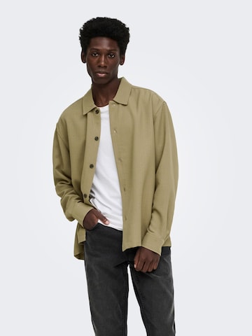 Fit confort Chemise business 'ONSHansi' Only & Sons en beige : devant