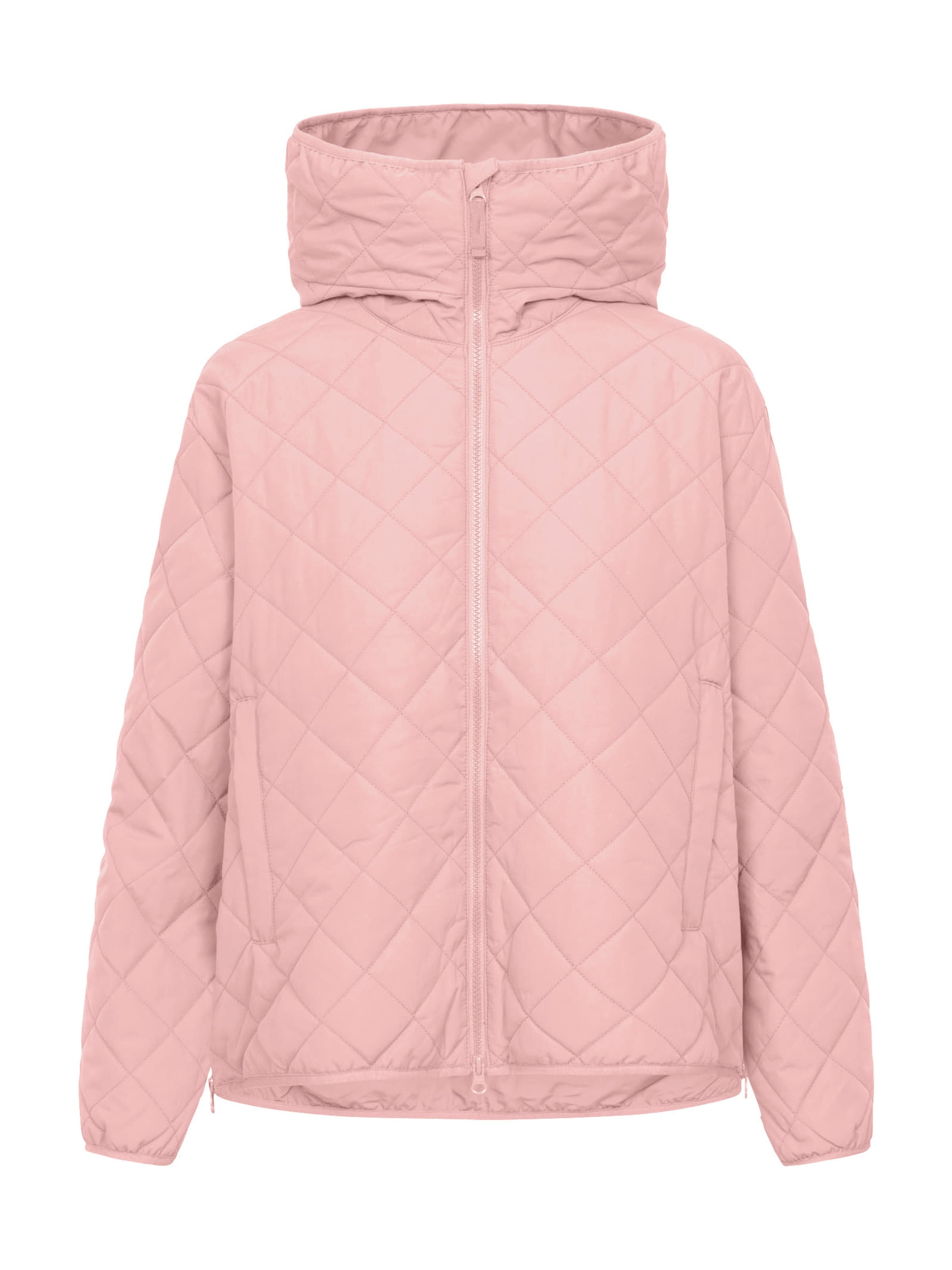 Derbe Between-Season Jacket 'Quiltby Short' in Pink: front