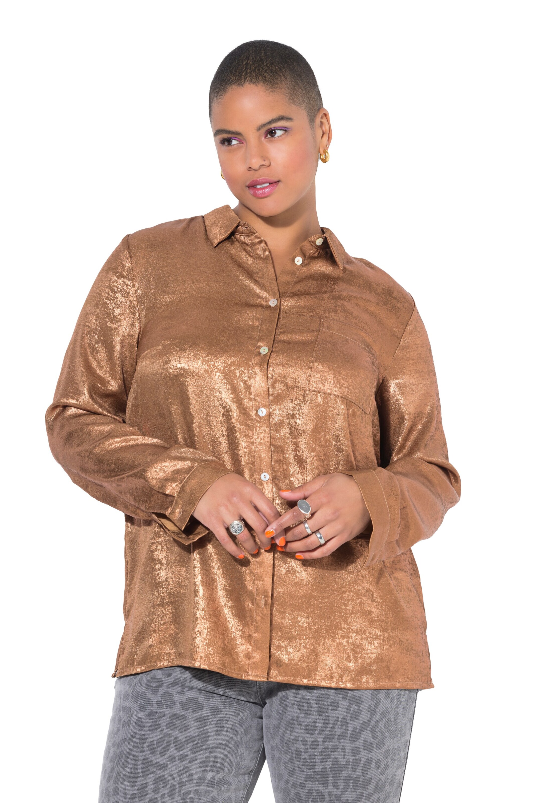 Studio Untold Bluse in Bronze: Vorderseite
