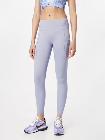 NIKE Skinny Sports trousers in Blue: front