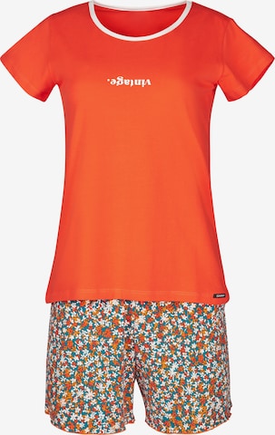 Skiny Short Pajama Set in Orange: front