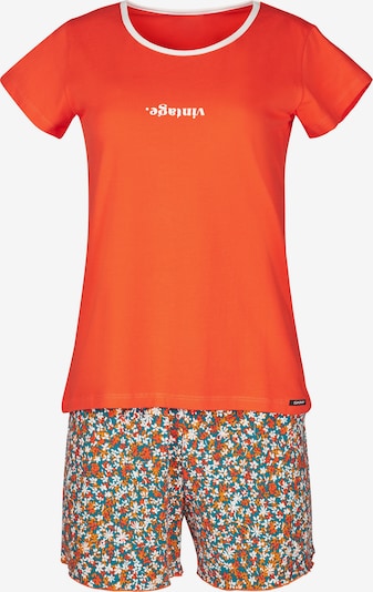 Skiny Korte pyjama in de kleur Petrol / Sinaasappel / Oranjerood / Wit, Productweergave