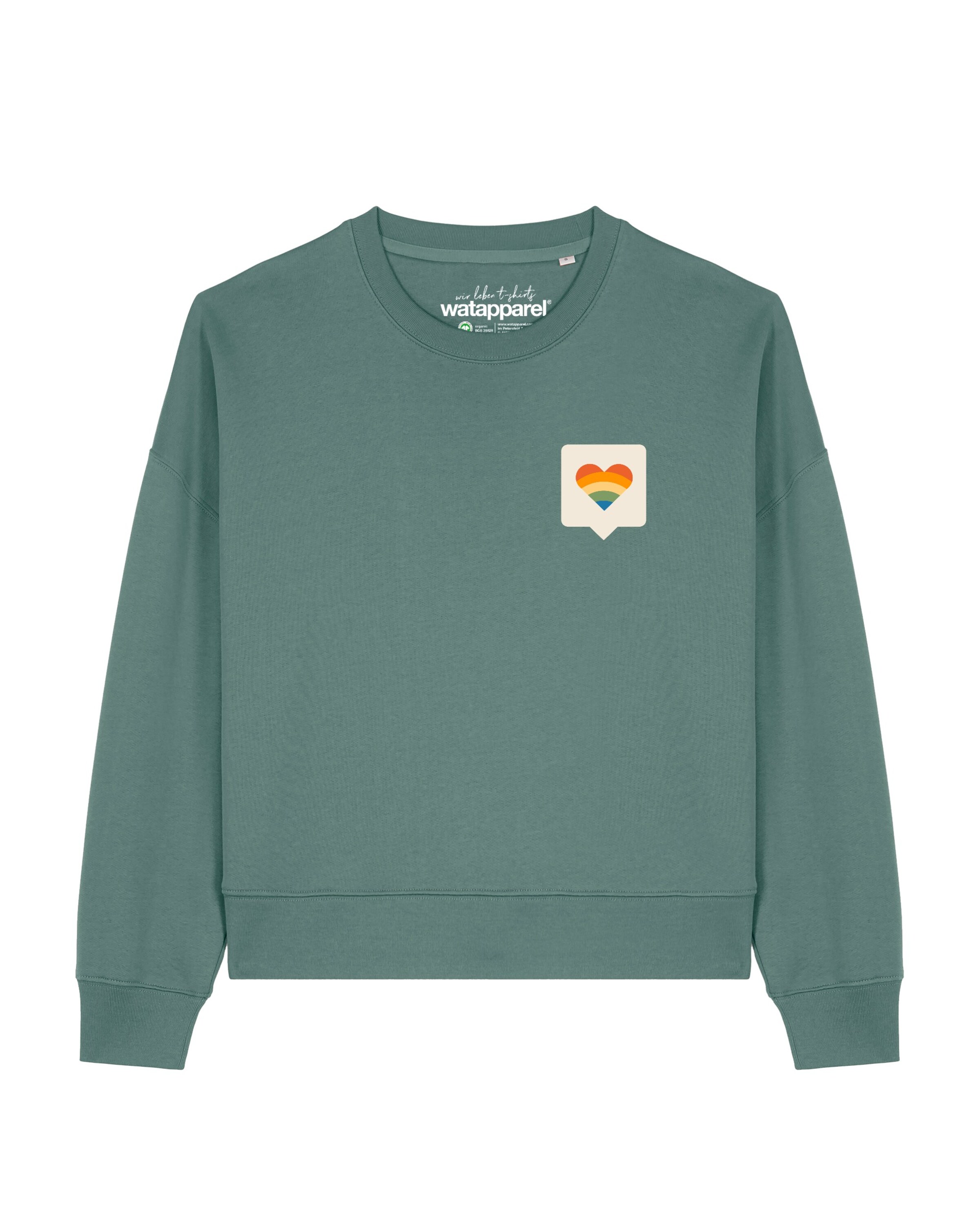 Sweat-shirt 'Von Herzen ' Watapparel en vert : devant