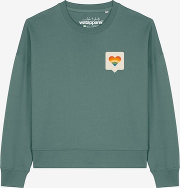 Felpa 'Von Herzen ' di Watapparel in verde: frontale
