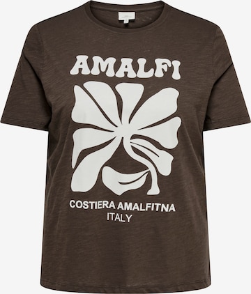 T-shirt 'CARESMA' ONLY Carmakoma en marron : devant
