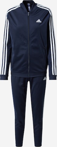 mėlyna ADIDAS SPORTSWEAR Treniruočių kostiumas 'Essentials 3-Stripes': priekis