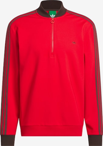 ADIDAS PERFORMANCE - Camiseta deportiva 'Originals 3-Stripes 1/4 Zip' en rojo: frente