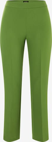 MORE & MORE Flared Pleated Pants in Green: front