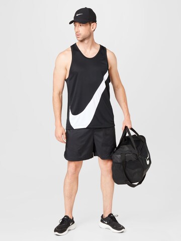 Tricou funcțional 'Crossover' de la NIKE pe negru