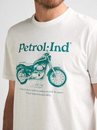 Petrol Industries Μπλουζάκι σε S σε γαλαζοπράσινο / λευκό, Άποψη προϊόντος