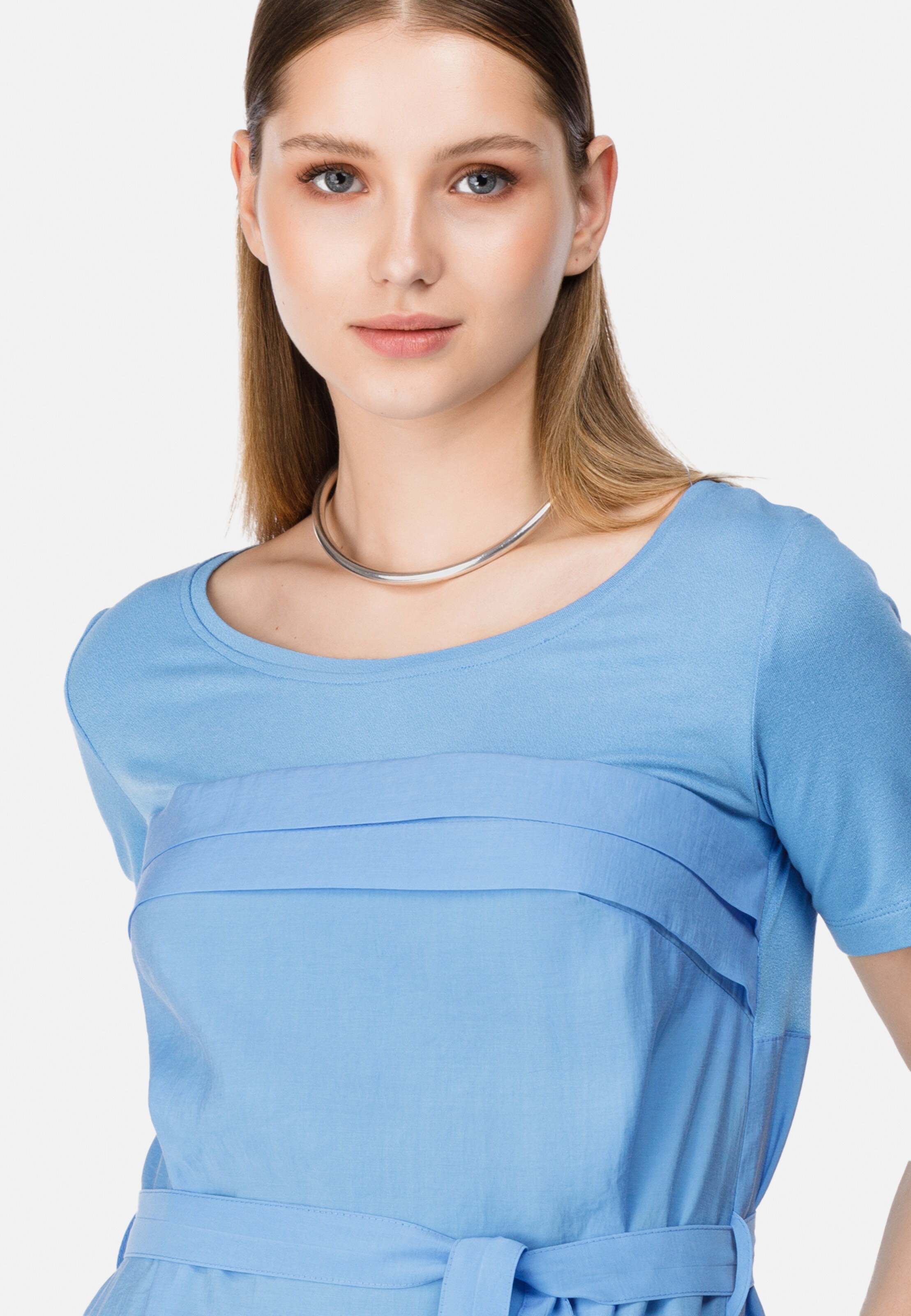 Frauen Große Größen HELMIDGE Sommerkleid in Blau - CN02540 Frauen Große Größen HELMIDGE Sommerkleid in Blau - CN02540