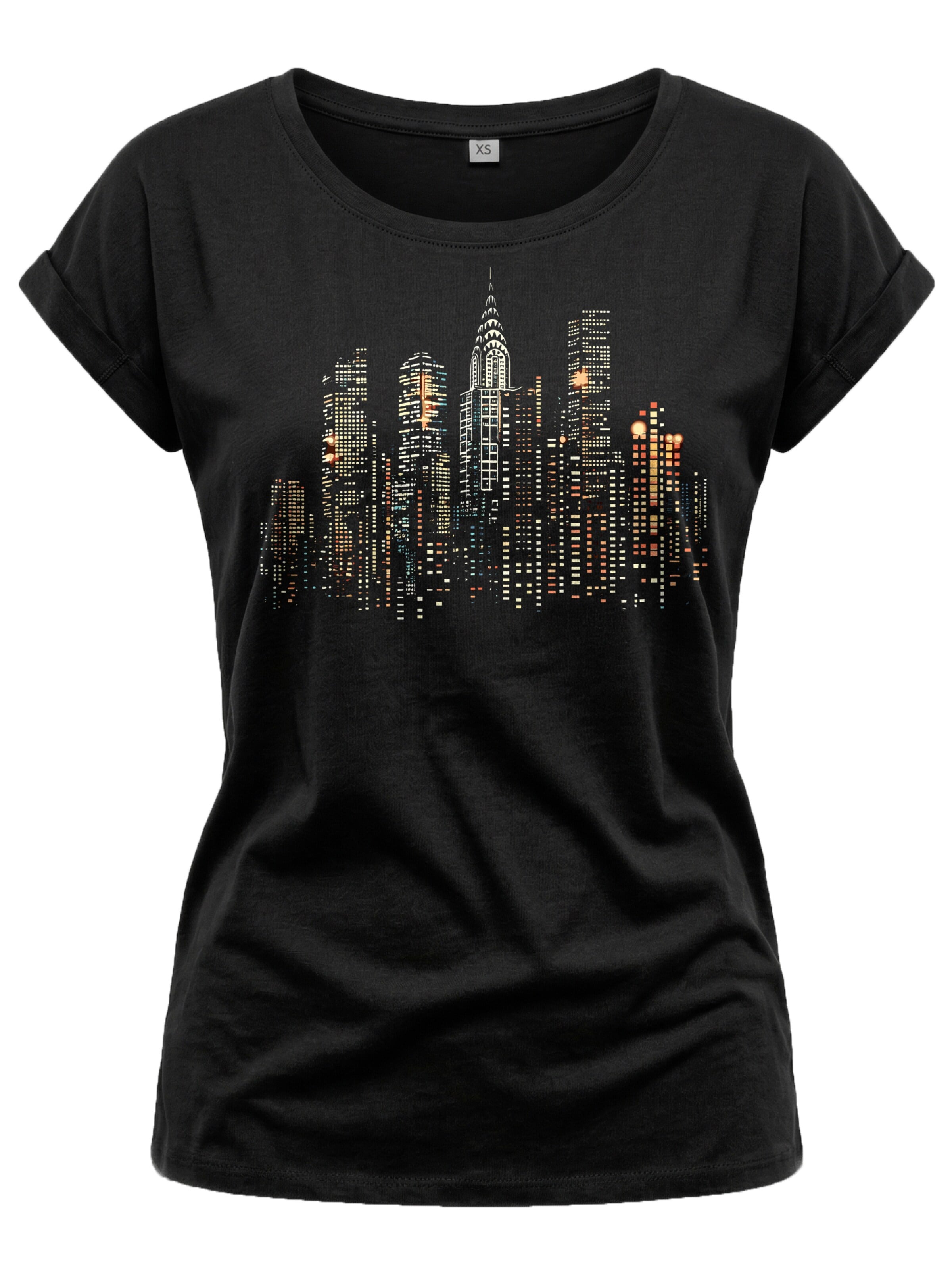 MAKAYA Shirt 'New York Skyline' in Black: front